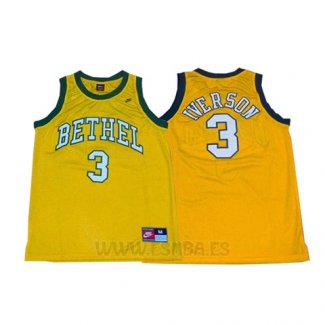 Camiseta Bethel Allen Iverson #3 Retro Amarillo