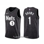 Camiseta Brooklyn Nets Bruce Brown #1 Earned 2020-21 Negro