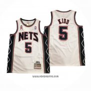 Camiseta Brooklyn Nets Jason Kidd #5 Mitchell & Ness 2006-07 Blanco
