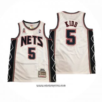 Camiseta Brooklyn Nets Jason Kidd #5 Mitchell & Ness 2006-07 Blanco