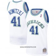 Camiseta Dallas Mavericks Dirk Nowitzki #41 Mitchell & Ness 1998-99 Blanco