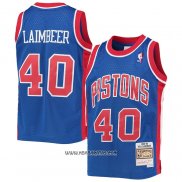 Camiseta Detroit Pistons Bill Laimbeer #40 Mitchell & Ness 1988-89 Azul