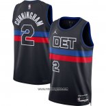 Camiseta Detroit Pistons Cade Cunningham #2 Statement 2022-23 Negro