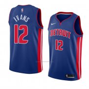 Camiseta Detroit Pistons Keenan Evans #12 Icon 2018 Azul