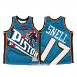 Camiseta Detroit Pistons Tony Snell #17 Mitchell & Ness Big Face Azul