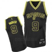 Camiseta Electricidad Moda San Antonio Spurs Tony Parker #9 Negro