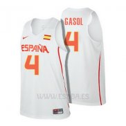 Camiseta Espana 2016 Pau Gasol #4 Blanco