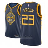 Camiseta Golden State Warriors Draymond Green #23 Ciudad 2018-19 Azul