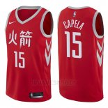 Camiseta Houston Rockets Clint Capela #15 Ciudad 2017-18 Rojo