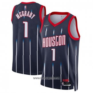 Camiseta Houston Rockets Tracy McGrady #1 Ciudad 2021-22 Azul