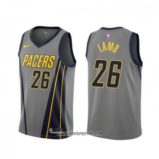 Camiseta Indiana Pacers Jeremy Lamb #26 Ciudad 2019-20 Gris