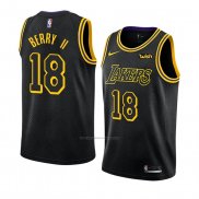 Camiseta Los Angeles Lakers Joel Berry Ii #18 Ciudad 2018 Negro