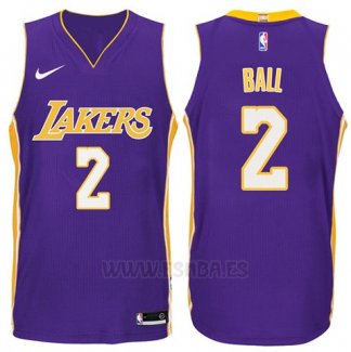 Camiseta Los Angeles Lakers Lonzo Ball #2 2017-18 Violeta