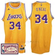 Camiseta Los Angeles Lakers Shaquille O'Neal #34 Retro Amarillo1