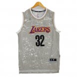 Camiseta Luces De La Ciudad Los Angeles Lakers Magic Johnson #32 Gris