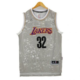 Camiseta Luces De La Ciudad Los Angeles Lakers Magic Johnson #32 Gris