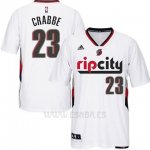 Camiseta Manga Corta Portland Trail Blazers Allen Crabbe #23 Blanco