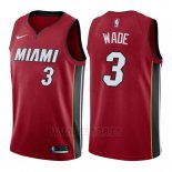 Camiseta Miami Heat Dwyane Wade #3 Statement 2017-18 Rojo