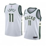 Camiseta Milwaukee Bucks Brook Lopez #11 Association 2018 Blanco