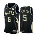 Camiseta Milwaukee Bucks Jevon Carter #5 Statement 2022-23 Negro