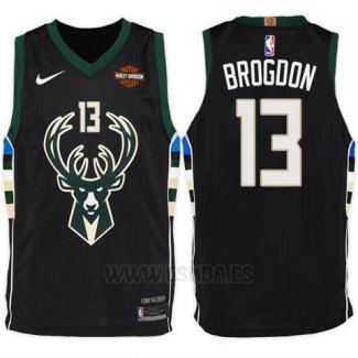 Camiseta Milwaukee Bucks Malcolm Brogdon #13 Statement Harley 2017-18 Negro