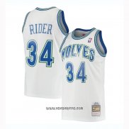 Camiseta Minnesota Timberwolves Isaiah Rider #34 Mitchell & Ness 1995-96 Blanco