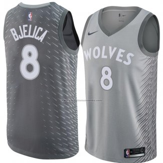 Camiseta Minnesota Timberwolves Nemanja Bjelica #8 Ciudad 2018 Gris