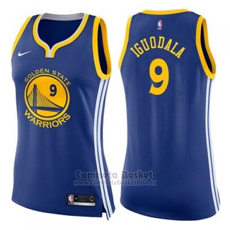 Camiseta Mujer Golden State Warriors Andre Iguodala Icon #9 2017-18 Azul