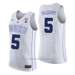 Camiseta NCAA Duke Blue Devils R. J. Barrett #5 Blanco