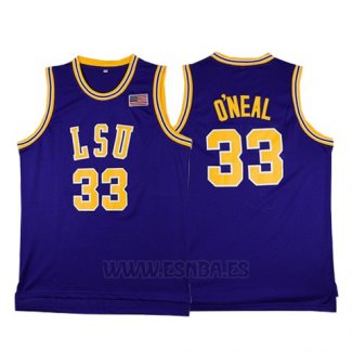 Camiseta NCAA LSU Tigers Shaquille O'Neal #33 Retro Violeta