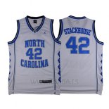 Camiseta NCAA North Carolina Tar Heels Jerry Stackhouse #42 Blanco