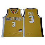 Camiseta NCAA Wake Forest Demon Deacons Chris Paul #3 Oro