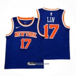 Camiseta New York Knicks Jeremy Lin #17 Icon Azul