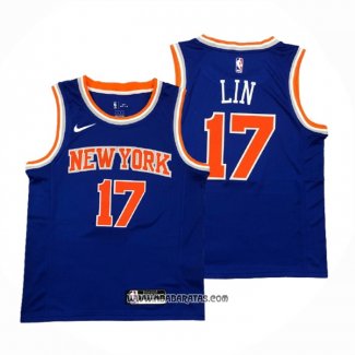 Camiseta New York Knicks Jeremy Lin #17 Icon Azul