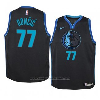 Camiseta Nino Dallas Mavericks Luka Don cic #77 Ciudad 2018-19 Azul