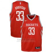 Camiseta Nino Houston Rockets Ryan Anderson Icon #33 2017-18 Rojo