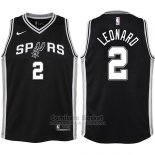 Camiseta Nino San Antonio Spurs Kawhi Leonard Icon #2 2017-18 Negro