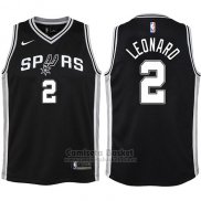 Camiseta Nino San Antonio Spurs Kawhi Leonard Icon #2 2017-18 Negro