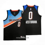 Camiseta Oklahoma City Thunder Russell Westbrook #0 Ciudad 2020-21 Negro