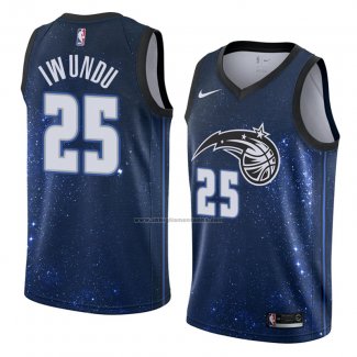 Camiseta Orlando Magic Wes Iwundu #25 Ciudad 2018 Azul