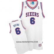 Camiseta Philadelphia 76ers Julius Erving #6 Retro Blanco