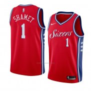 Camiseta Philadelphia 76ers Landry Shamet #1 Statement 2017-18 Rojo