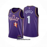 Camiseta Phoenix Suns Devin Booker #1 Ciudad 2024-25 Violeta
