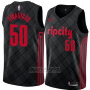 Camiseta Portland Trail Blazers Caleb Swanigan #50 Ciudad 2018 Negro