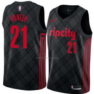 Camiseta Portland Trail Blazers Noah Vonleh #21 Ciudad 2018 Negro