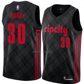 Camiseta Portland Trail Blazers Seth Curry #30 Ciudad 2018 Negro2