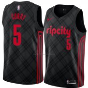 Camiseta Portland Trail Blazers Seth Curry #5 Ciudad 2018 Negro3
