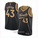 Camiseta Toronto Raptors Pascal Siakam #43 Ciudad 2020-21 Negro
