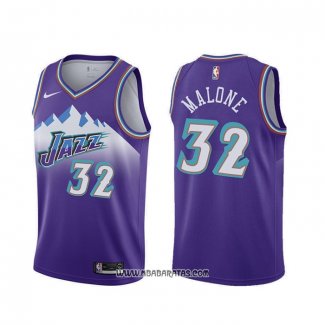 Camiseta Utah Jazz Karl Malone #32 Classic Edition 2019-20 Violeta