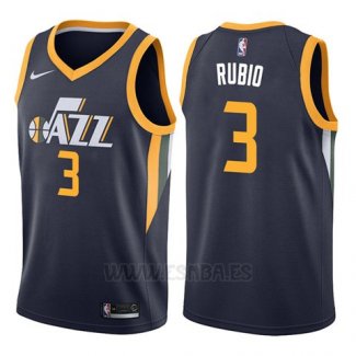 Camiseta Utah Jazz Ricky Rubio #3 Icon 2017-18 Azul